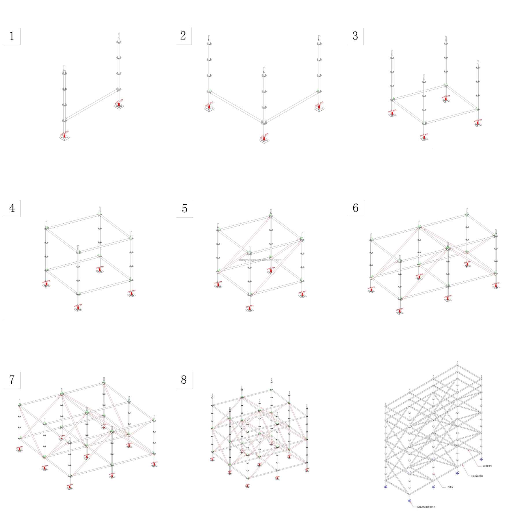 how to install layher truss