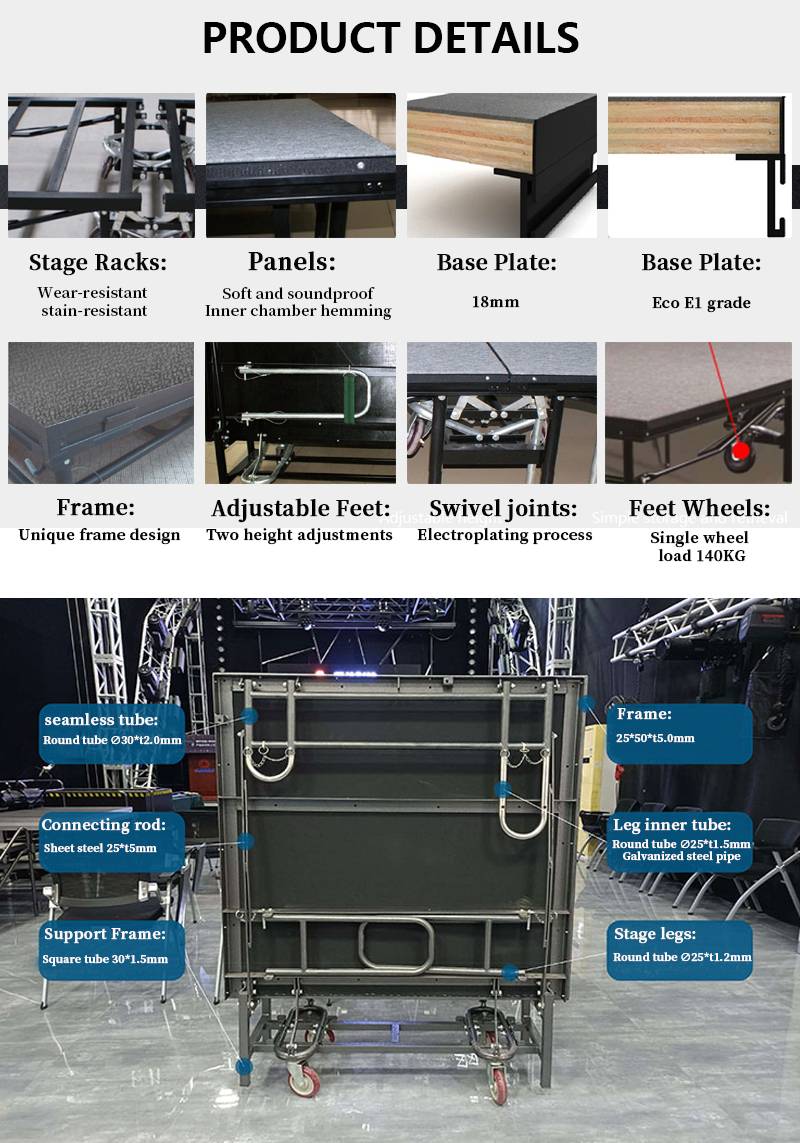 Mobile Steel Foldable Adjustable Platform Stage 